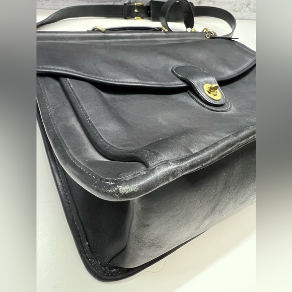Vintage Coach Beekman Black Leather Briefcase Messenger Bag Corpcore 80s 90’s - Picture 6 of 16